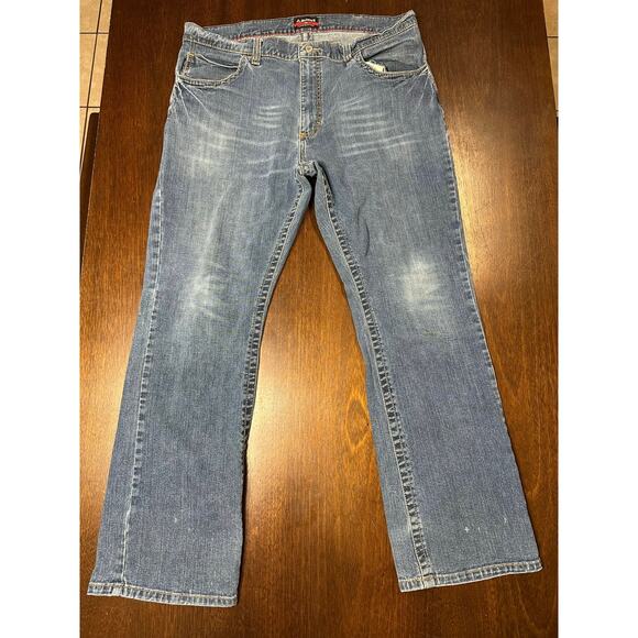 Bulwark FR Boot Cut Jeans Men 38x32 Workwear Flame Resistant CAT2 Stains Cowboy - Picture 2 of 13